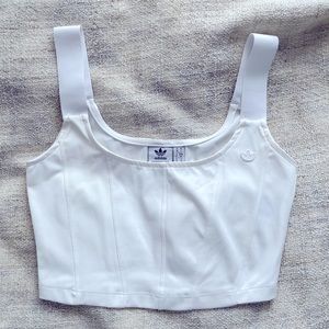 Adidas White Corset Crop Top